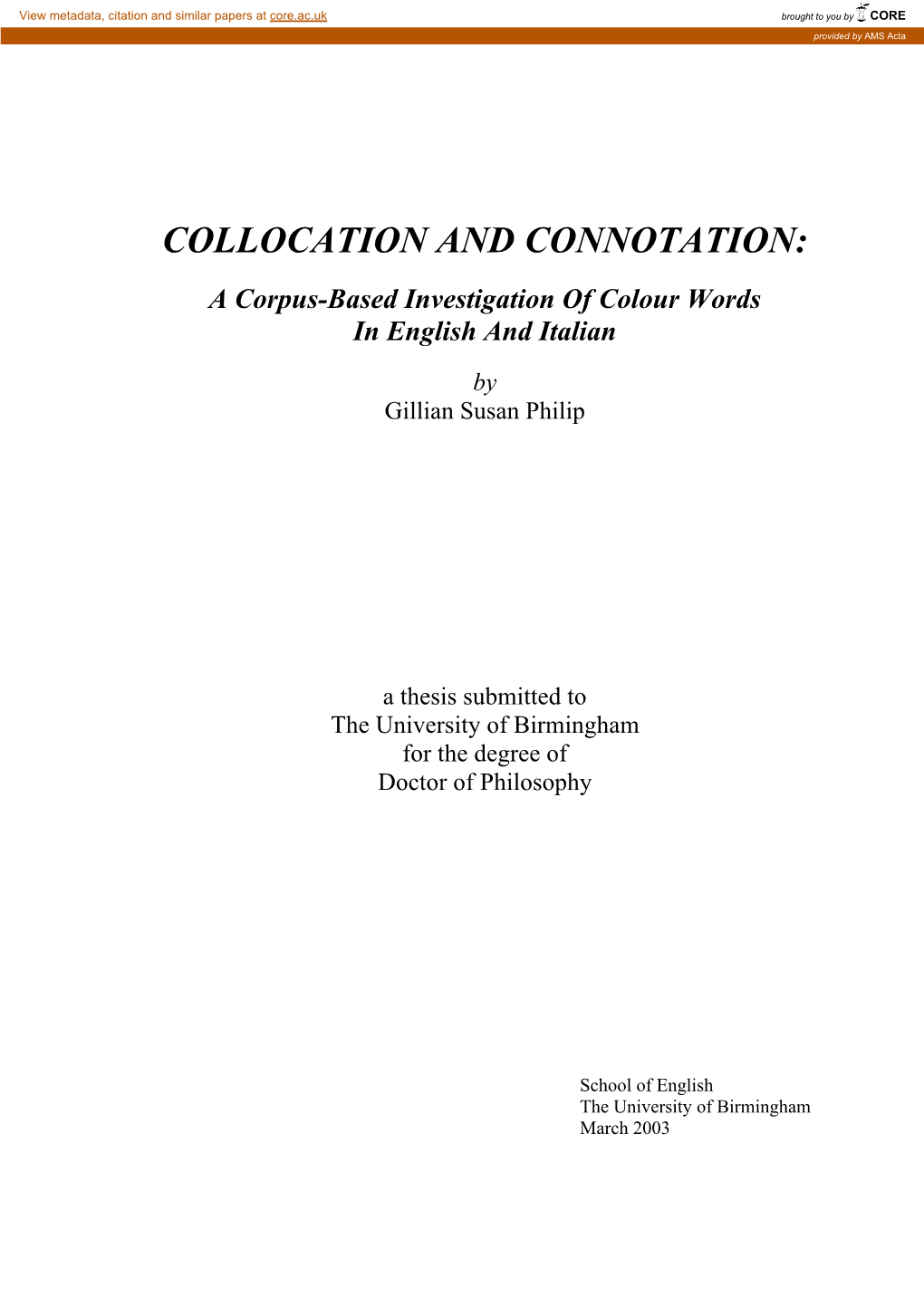 Collocation and Connotation