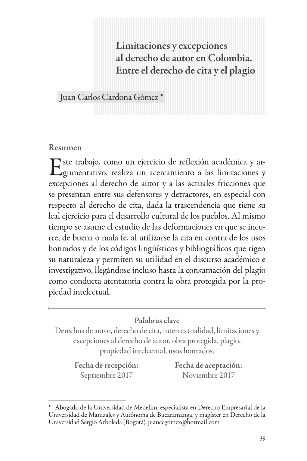 Limitaciones Y Excepciones Al Derecho De Autor En Colombia