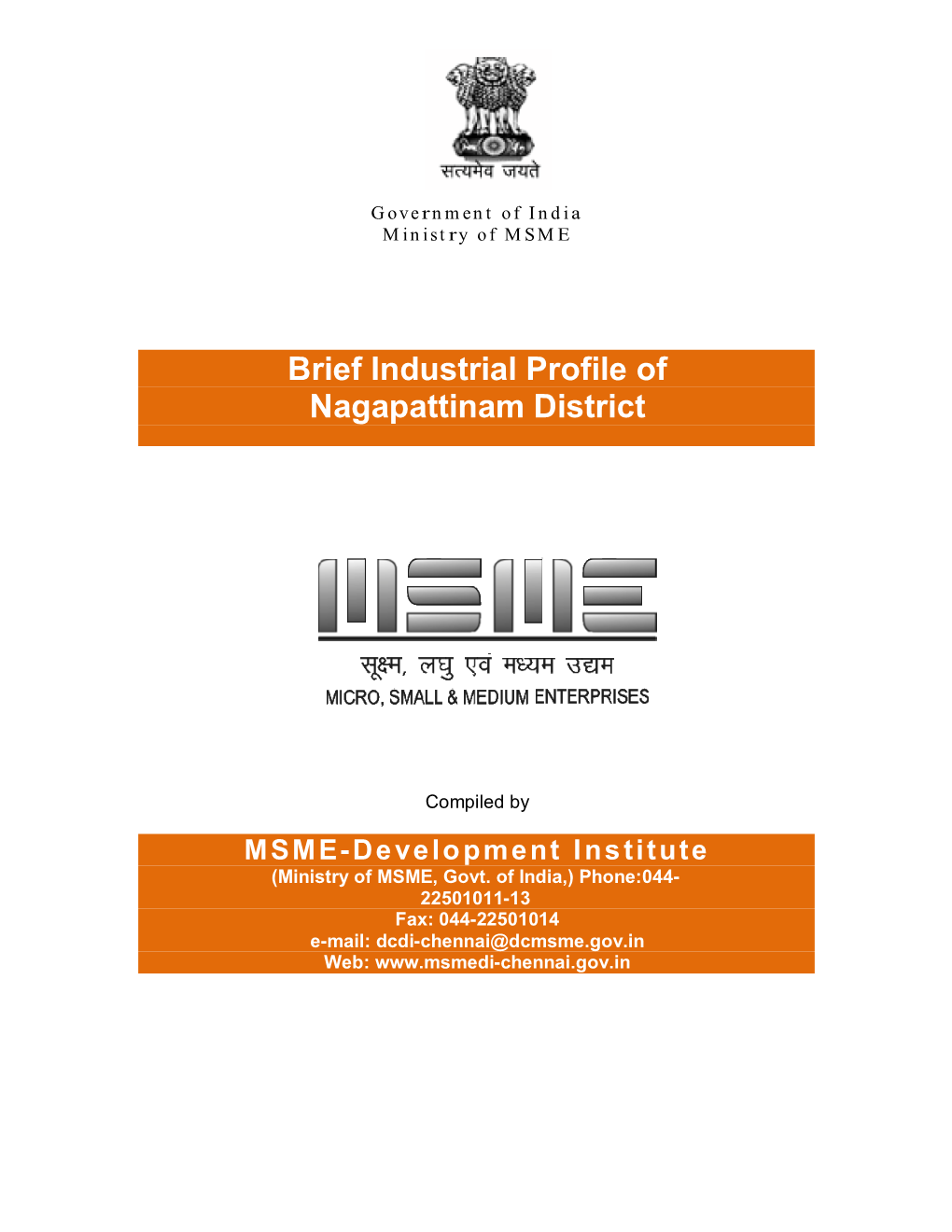 Brief Industrial Profile of Nagapattinam District