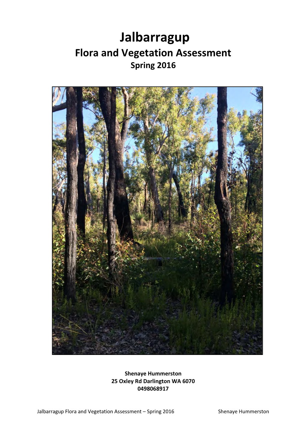 Jalbarragup Flora and Vegetation Assessment Spring 2016