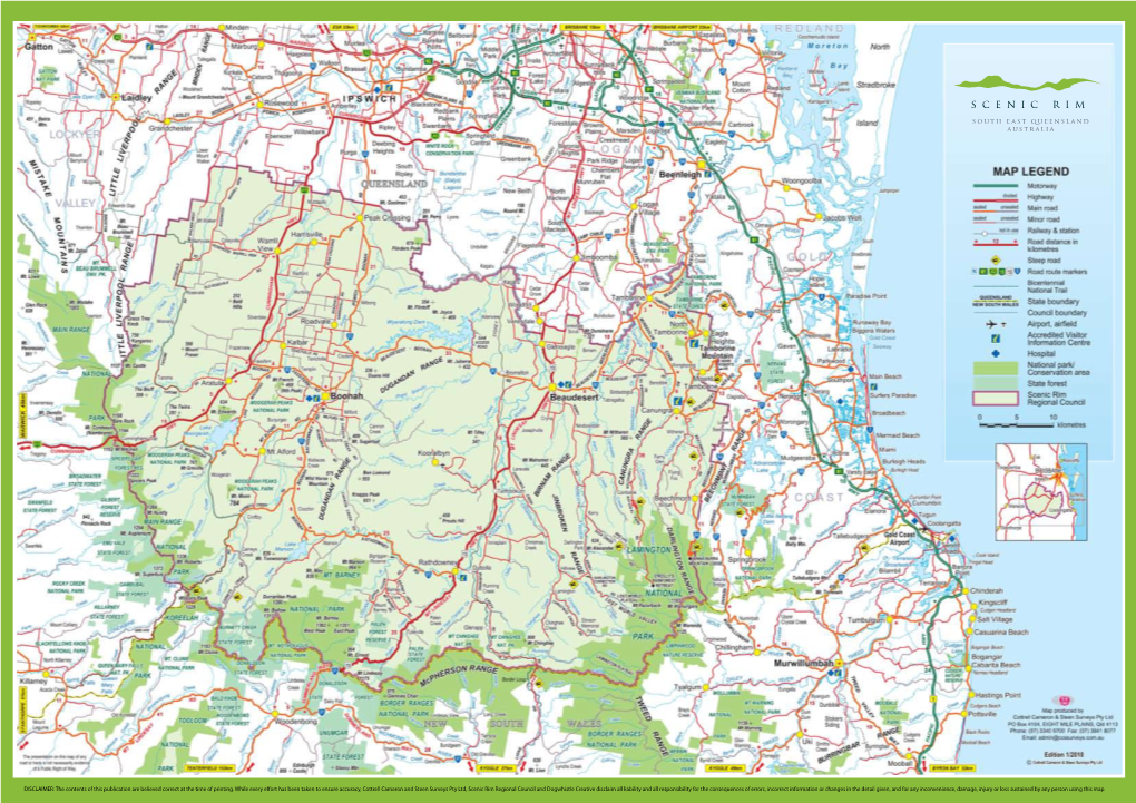 Map of the Scenic Rim