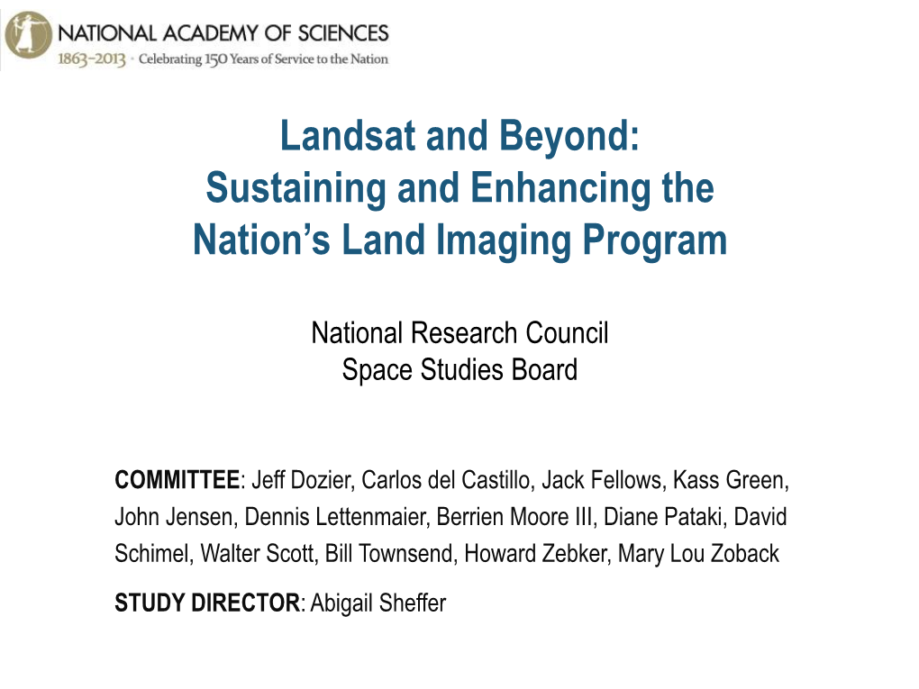 Sustaining and Enhancing the Nation's Land Imaging Program