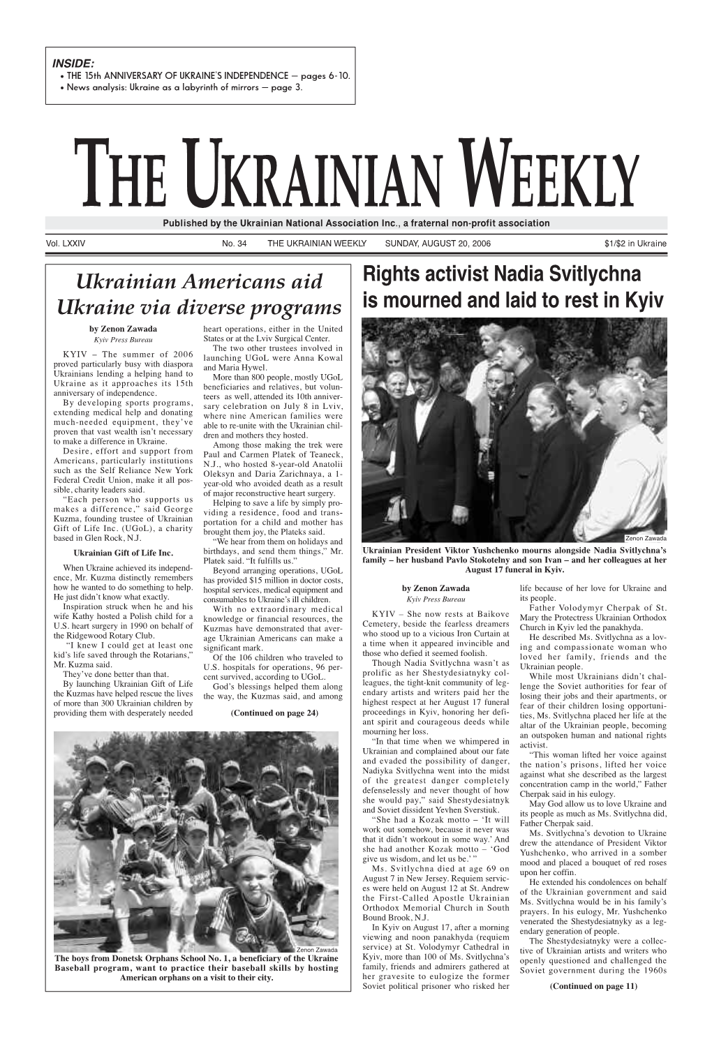 The Ukrainian Weekly 2006, No.34