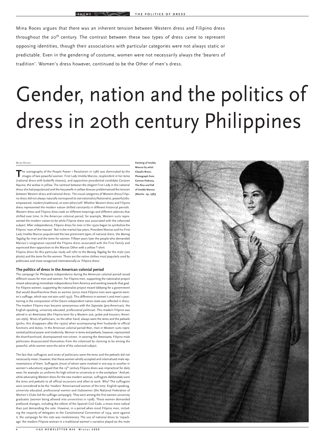 Gender, Nation and the Politics of Dress in 20Th Century Philippines