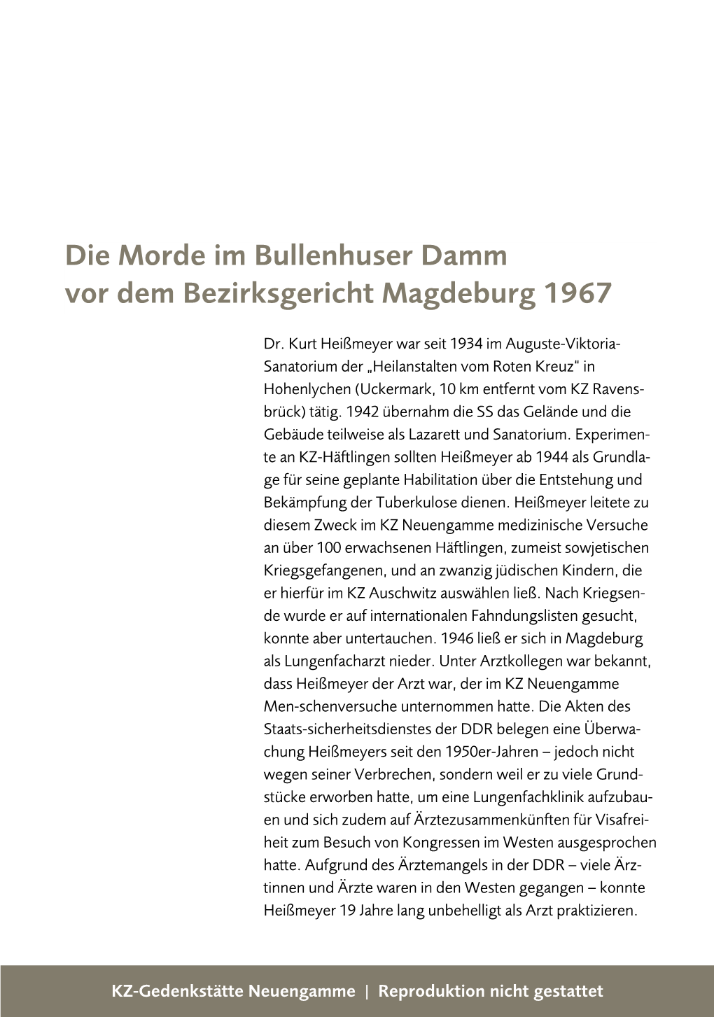 Die Morde Im Bullenhuser Damm Vor Dem Bezirksgericht Magdeburg 1967