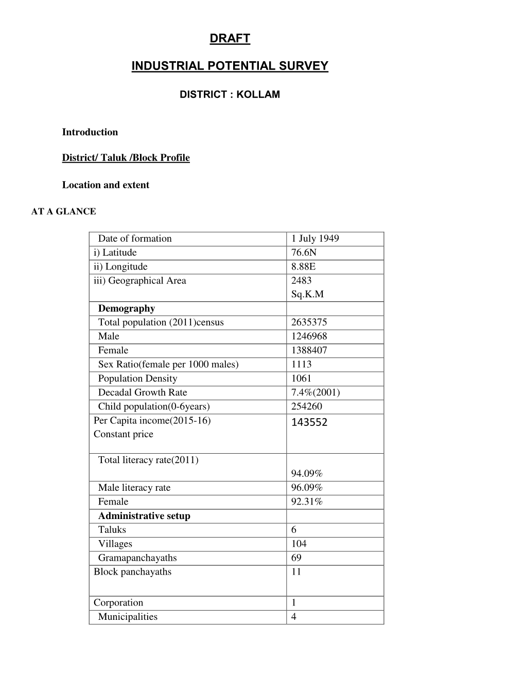 Draft Industrial Potential Survey 143552