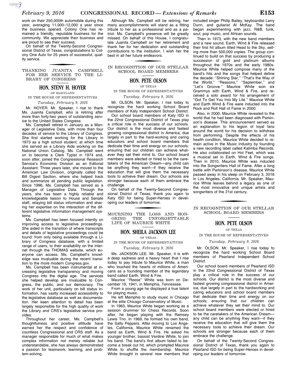 CONGRESSIONAL RECORD — Extensions of Remarks E153 Work on Their 250,000Th Automobile During This Although Ms