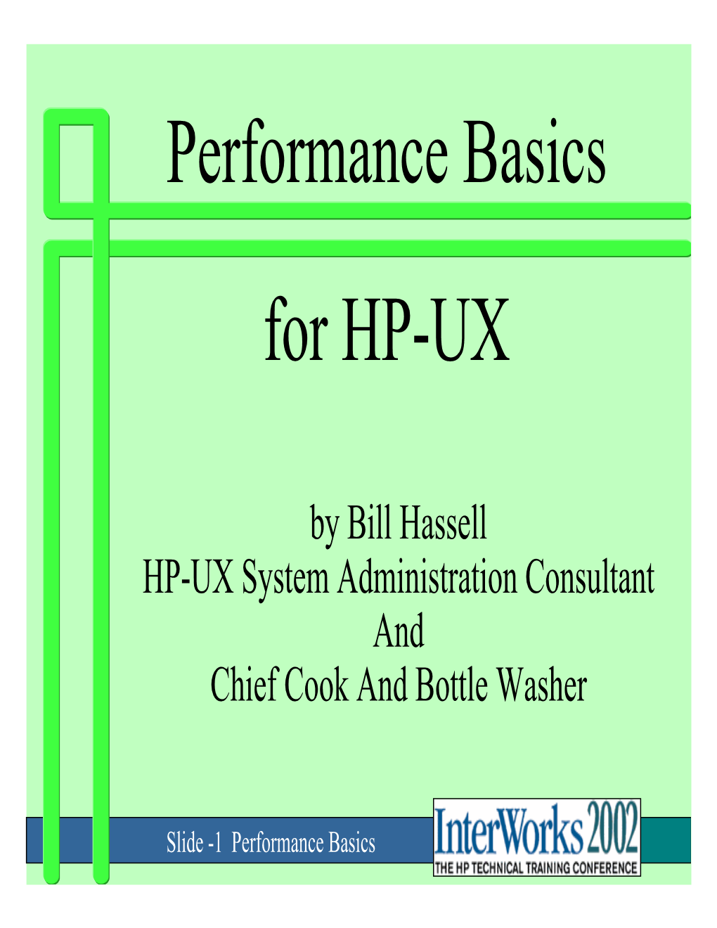 Performance Basics for HP-UX
