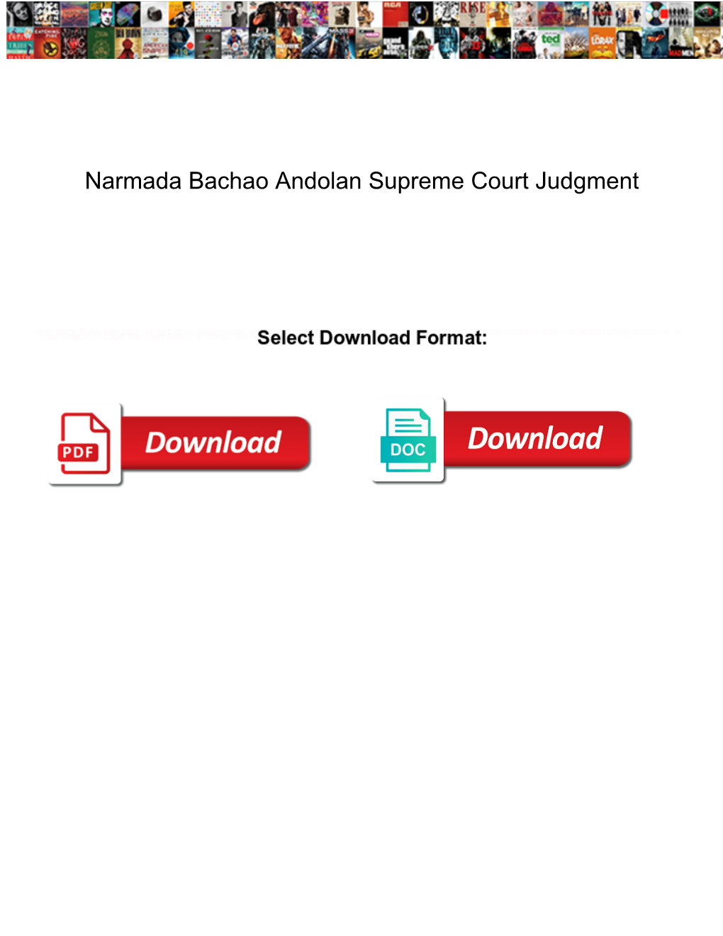 Narmada Bachao Andolan Supreme Court Judgment