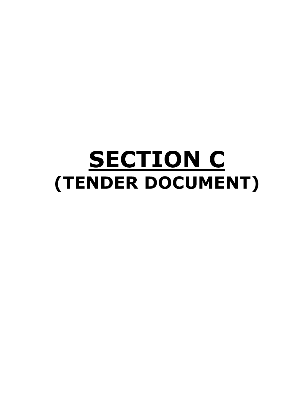 Section C (Tender Document)