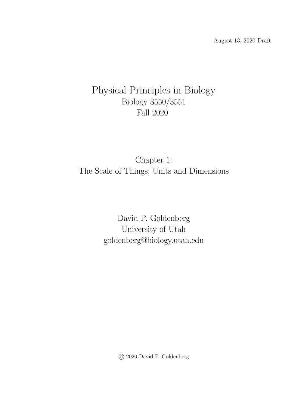 The Scale of Things: Units and Dimensions1 1.1 Measurements As Comparisons