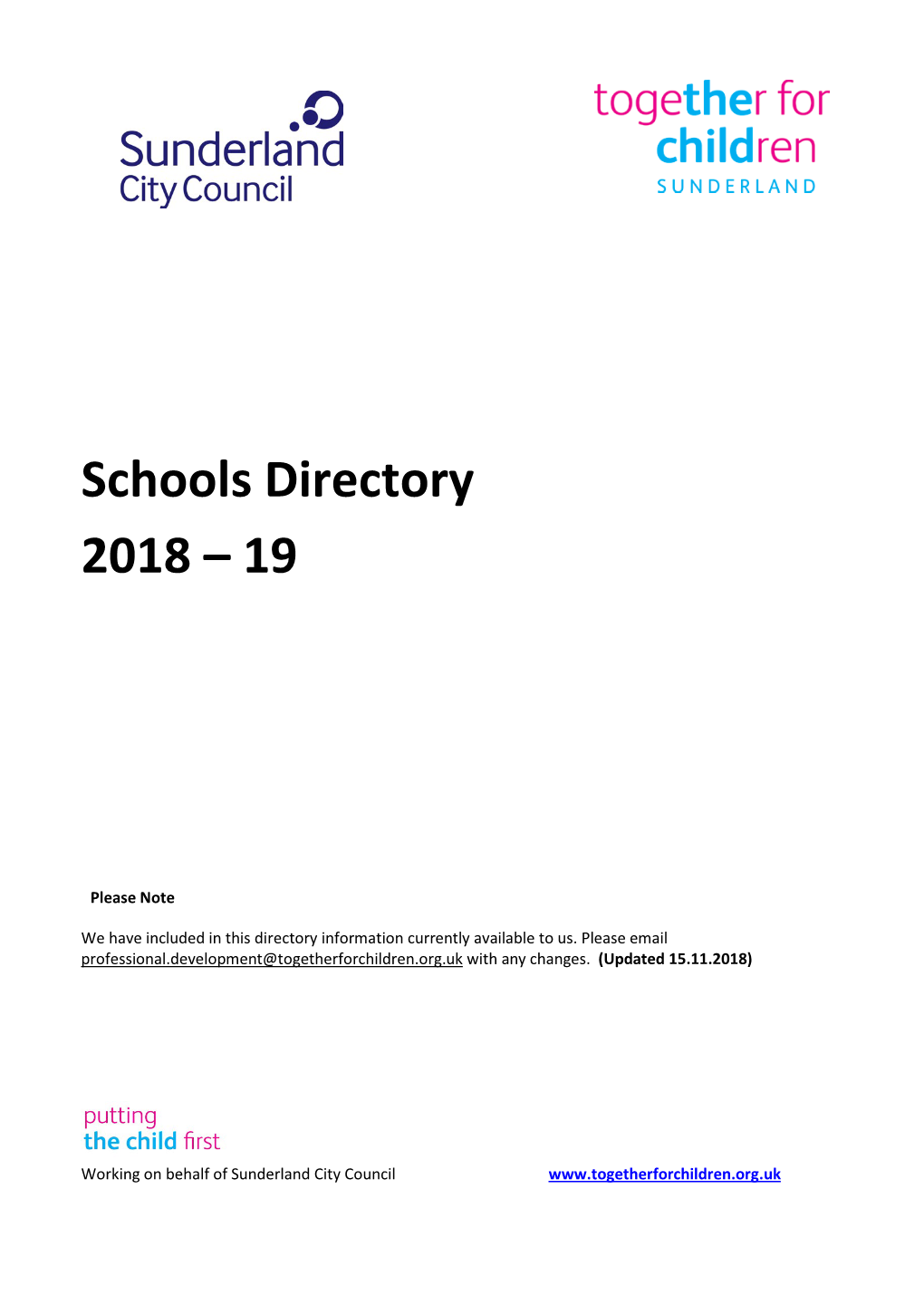 Schools Directory 2018 – 19
