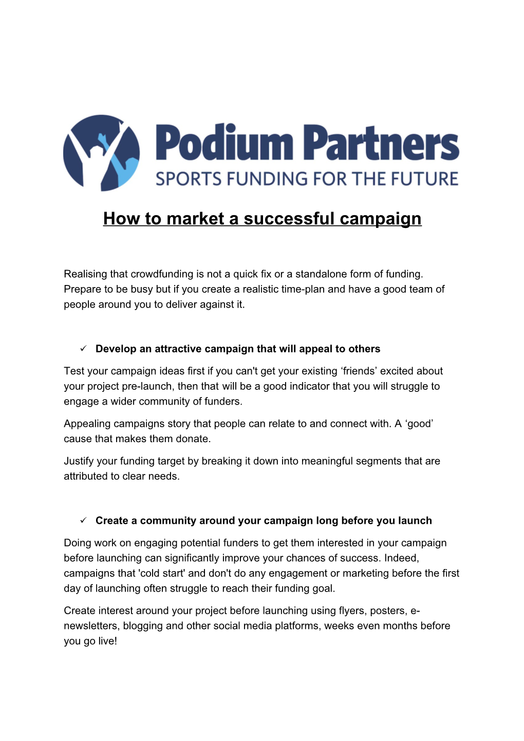 How to Market a Successful Campaign