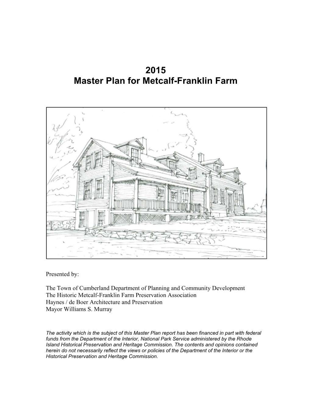 2015 Master Plan for Metcalf-Franklin Farm