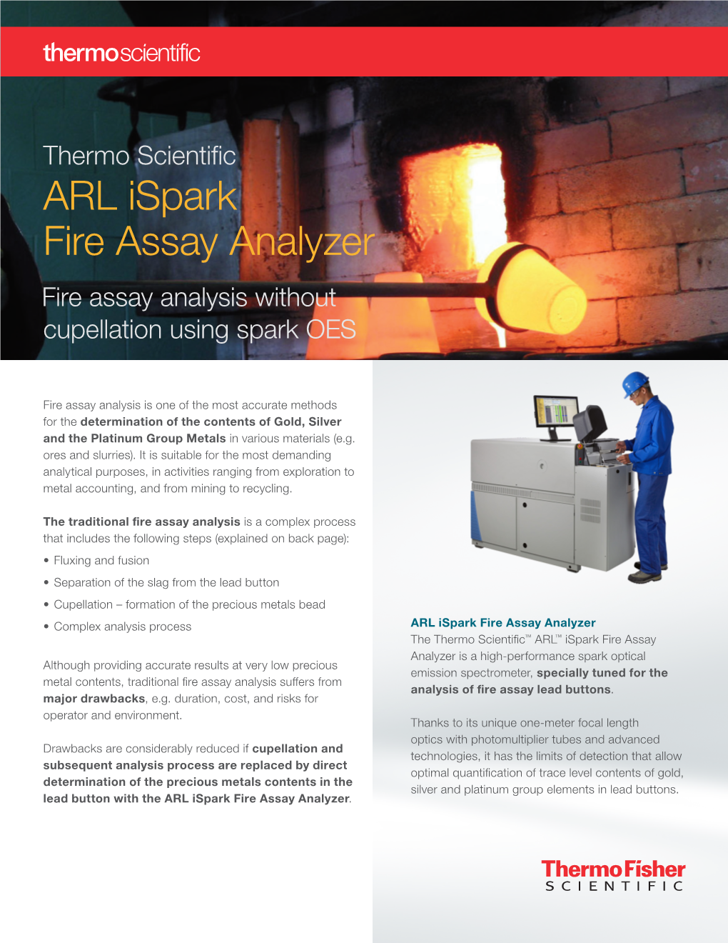 ARL Ispark Fire Assay Analyzer Fire Assay Analysis Without Cupellation Using Spark OES