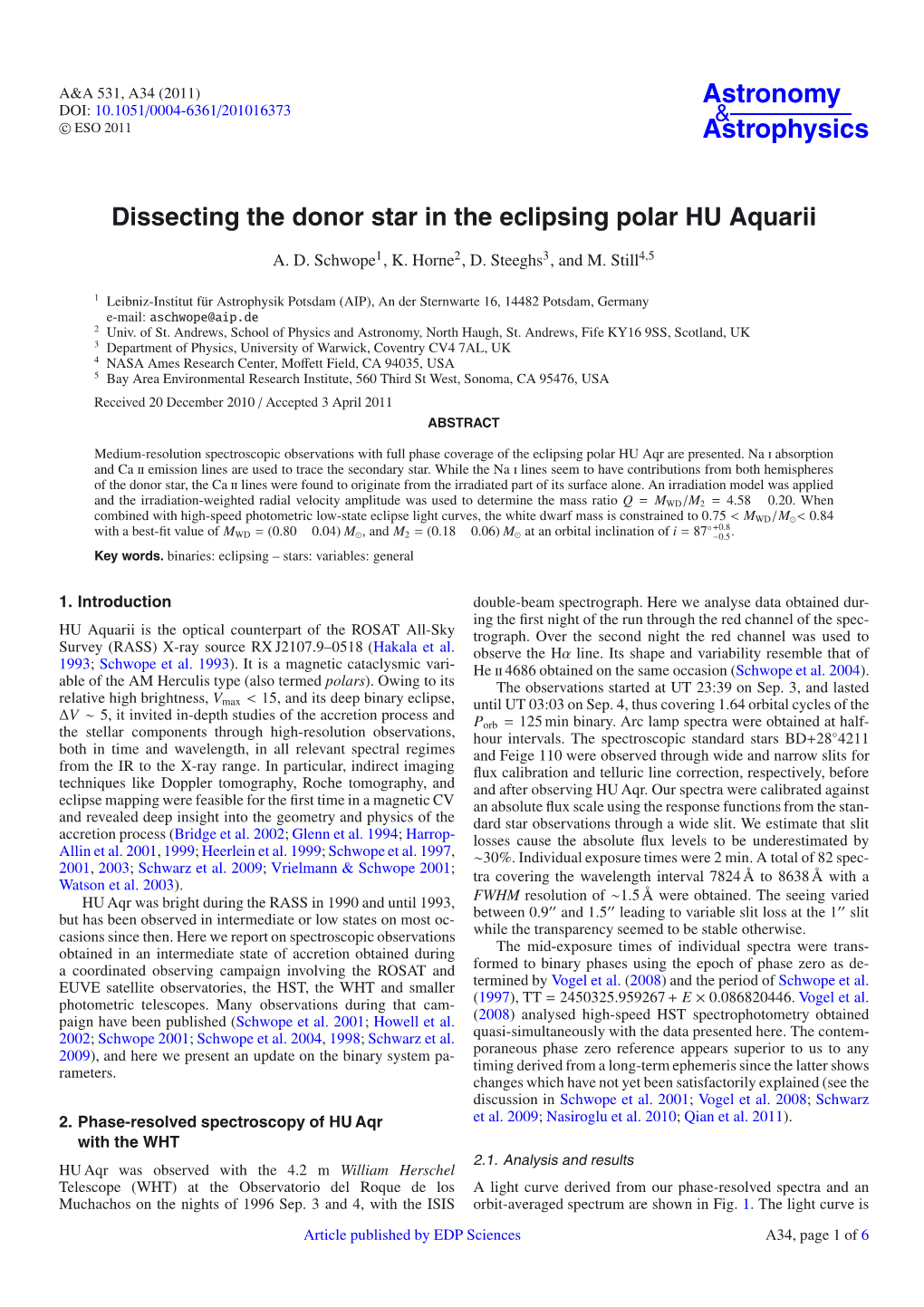 Dissecting the Donor Star in the Eclipsing Polar HU Aquarii