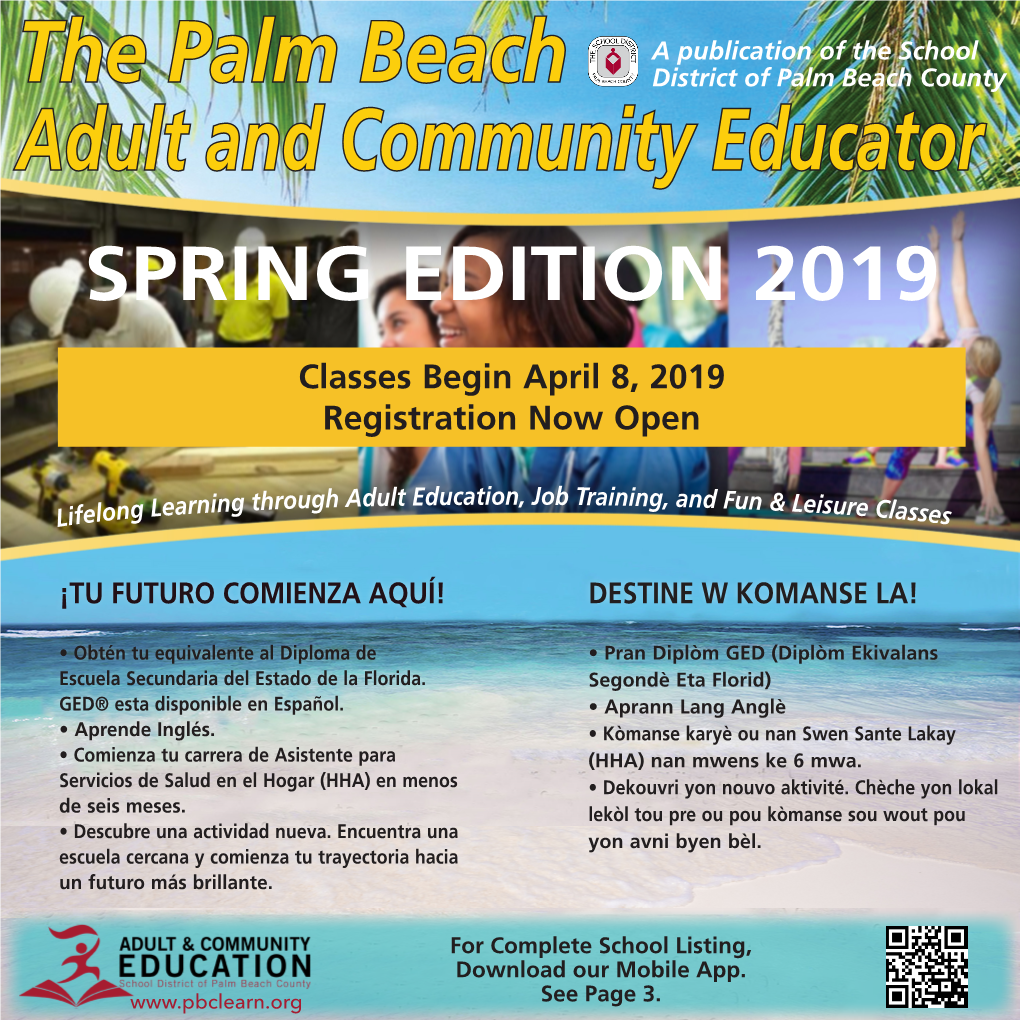 The Palm Beach Adult and Community Educator