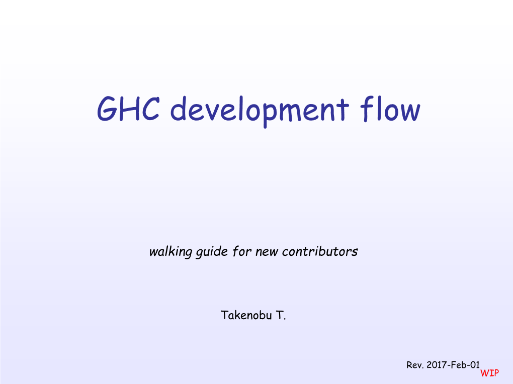 GHC Development Flow