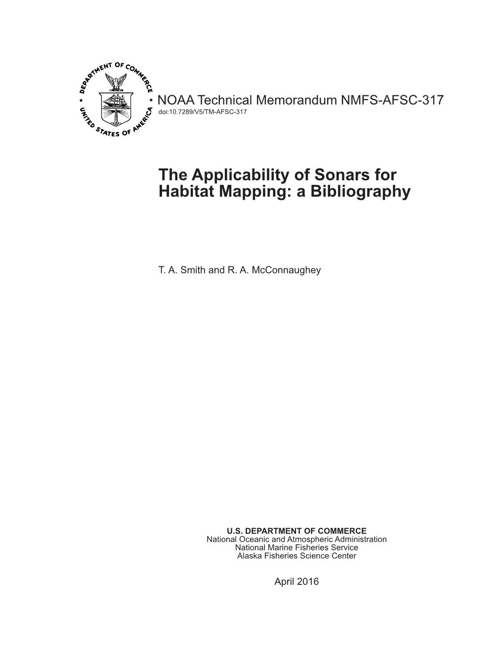 The Applicability of Sonars for Habitat Mapping: a Bibliography