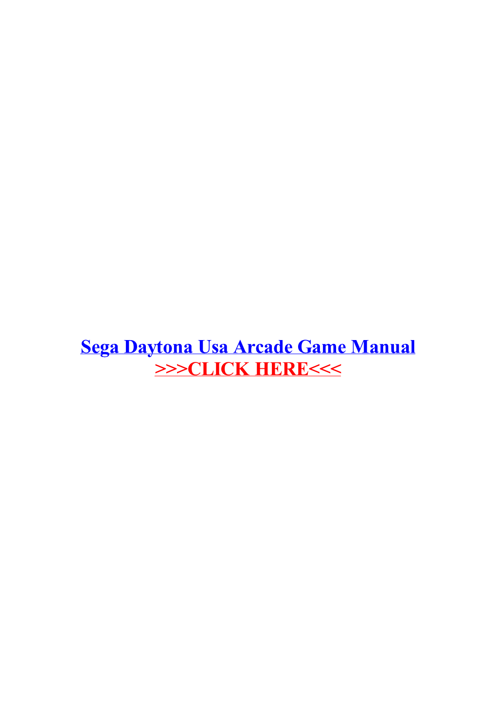 Sega Daytona Usa Arcade Game Manual