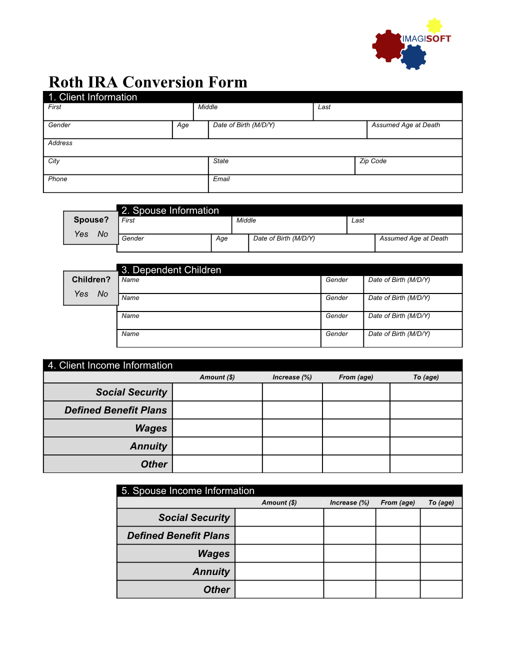 Roth IRA Conversion Form