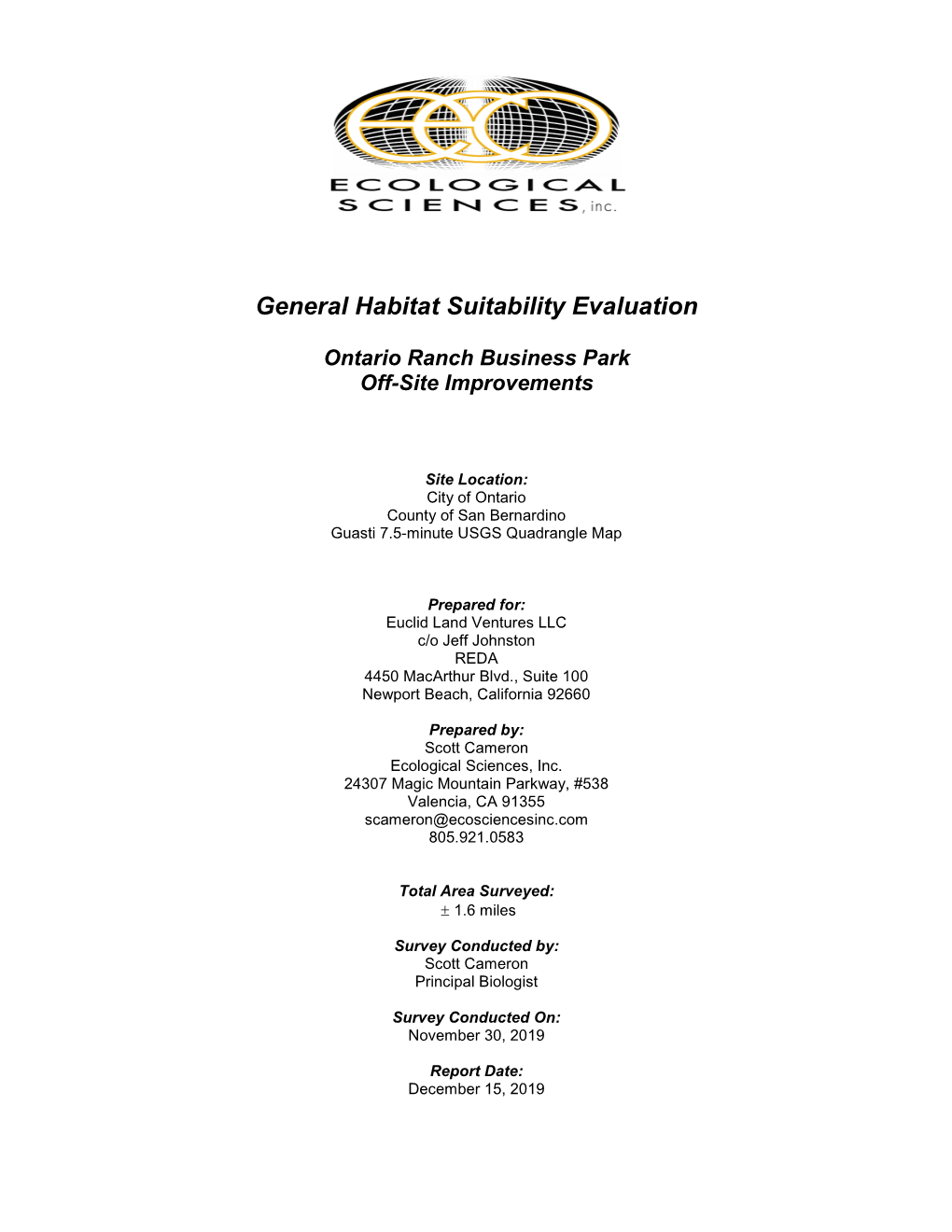 General Habitat Suitability Evaluation