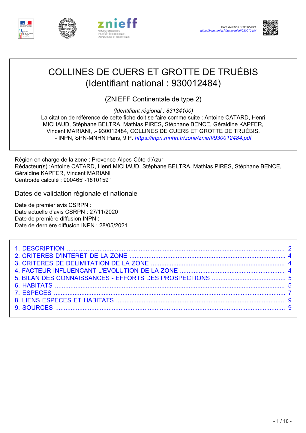 COLLINES DE CUERS ET GROTTE DE TRUÉBIS (Identifiant National : 930012484)