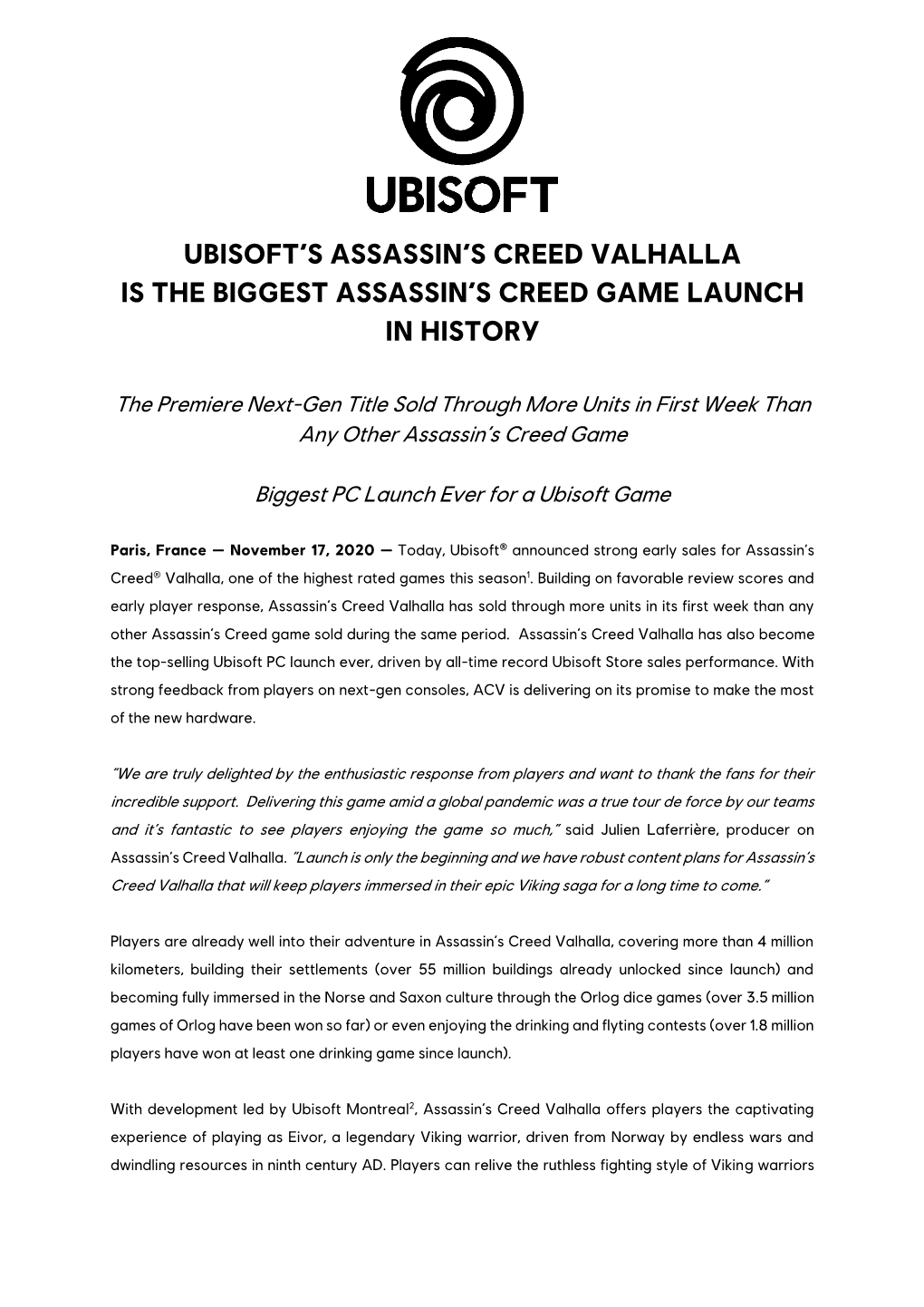 Ubisoft's Assassin's Creed Valhalla Is the Biggest