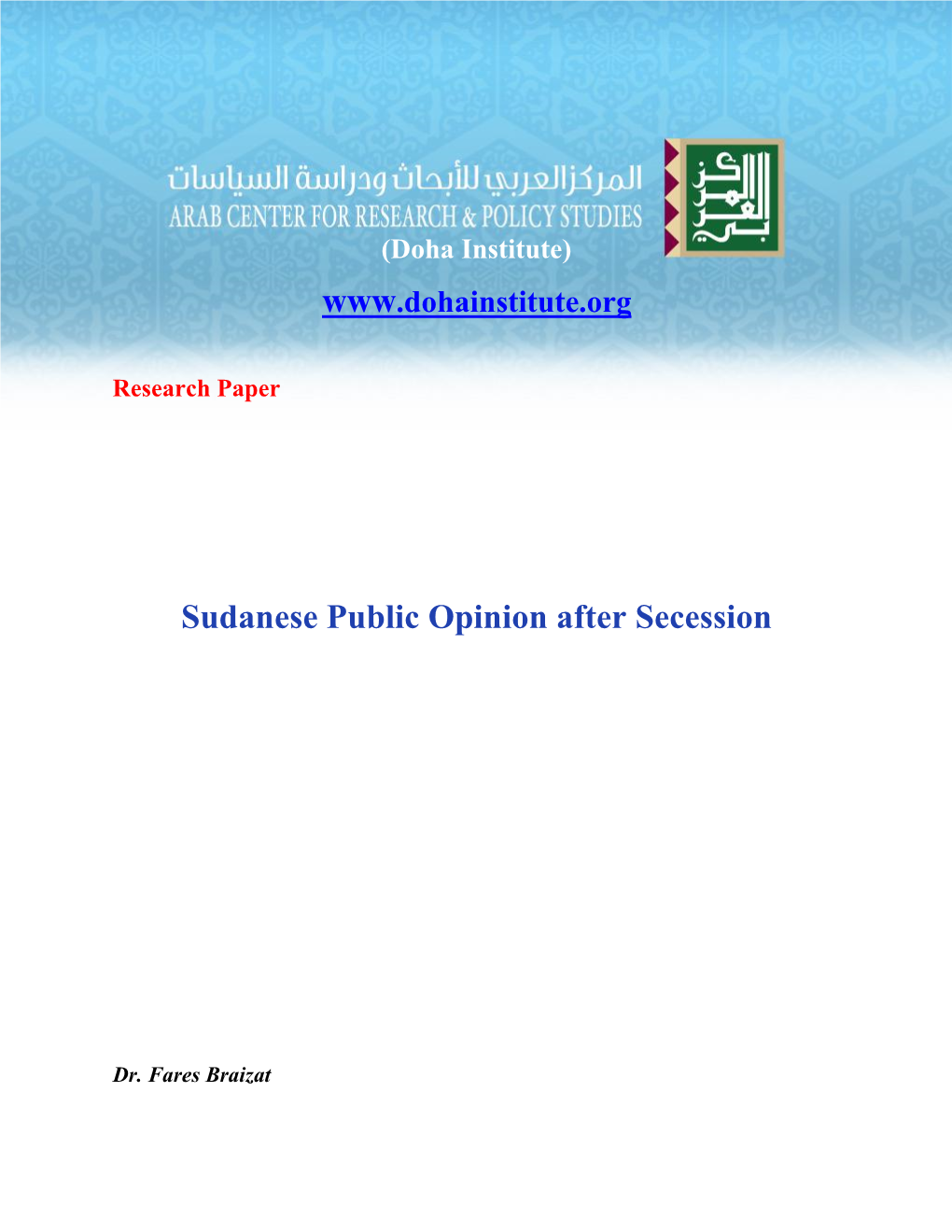 Www Sudanese Public Opinion After Secession