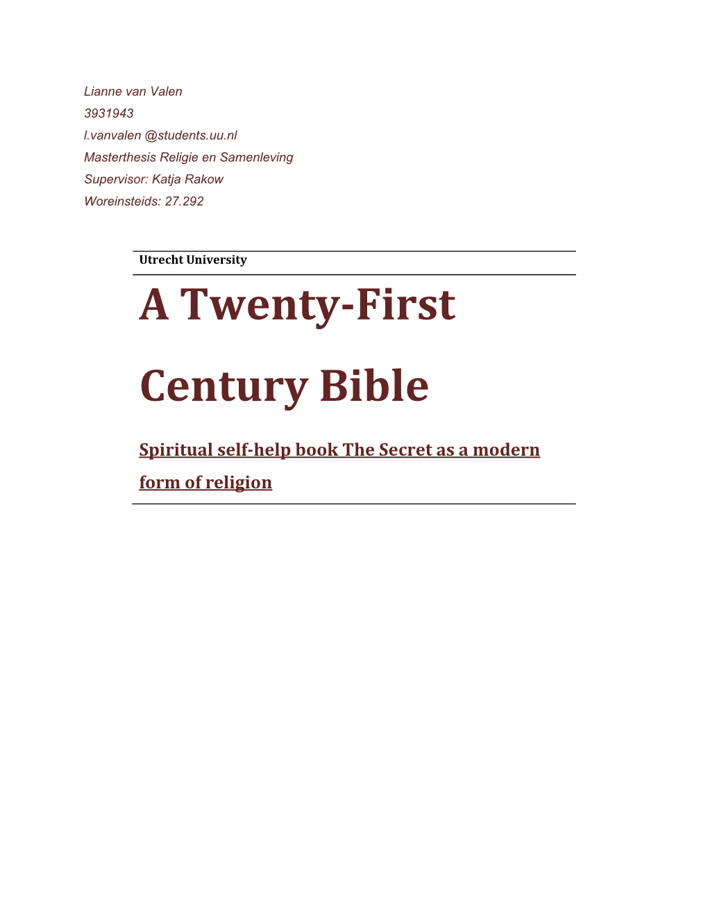 A Twenty-First Century Bible