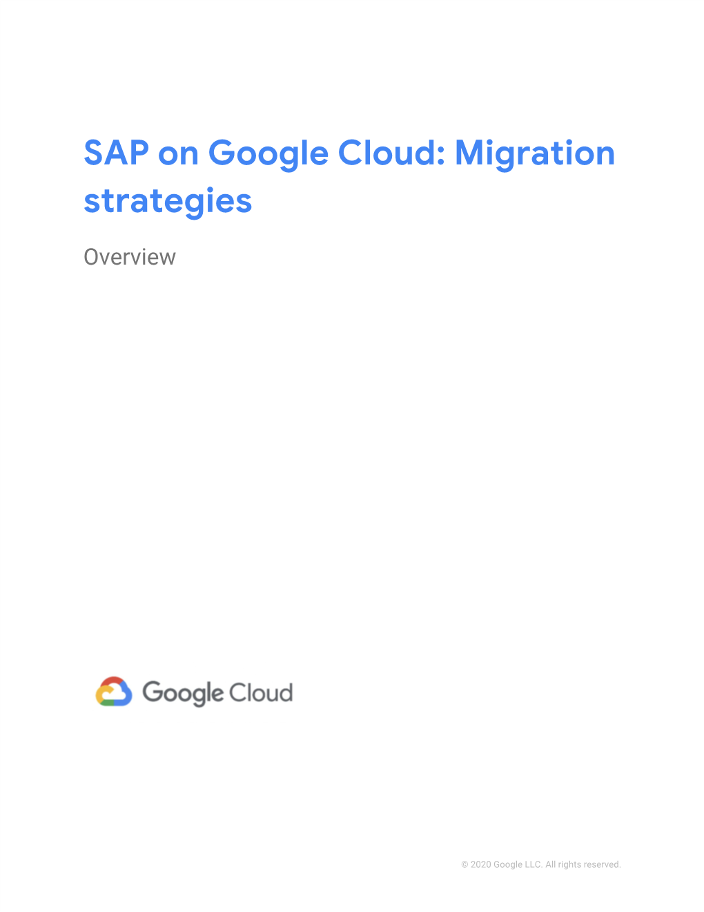 SAP on Google Cloud: Migration Strategies