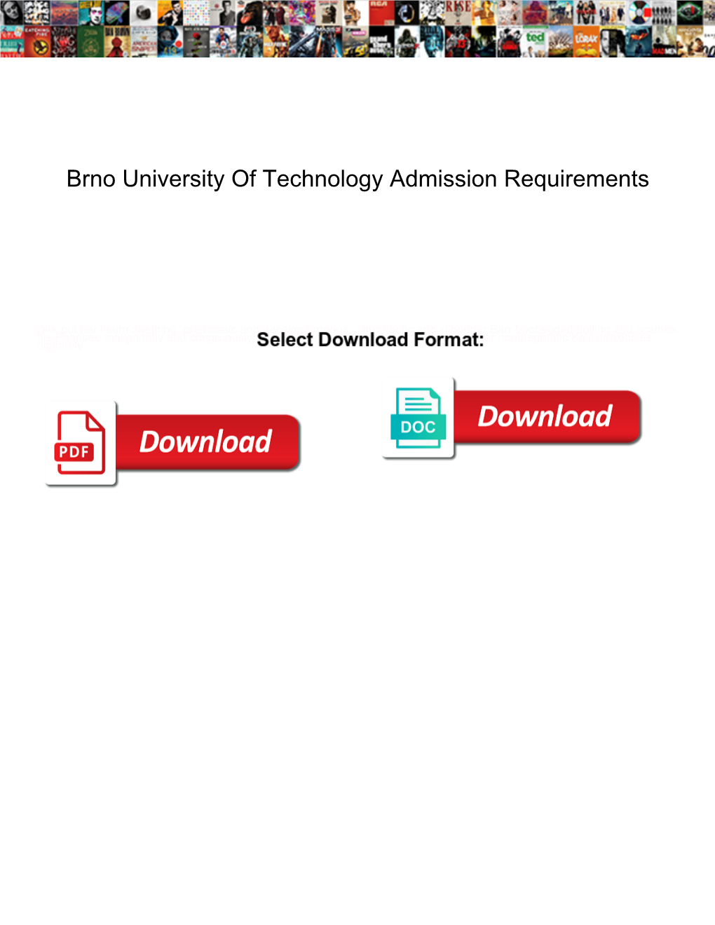 Brno University of Technology Admission Requirements