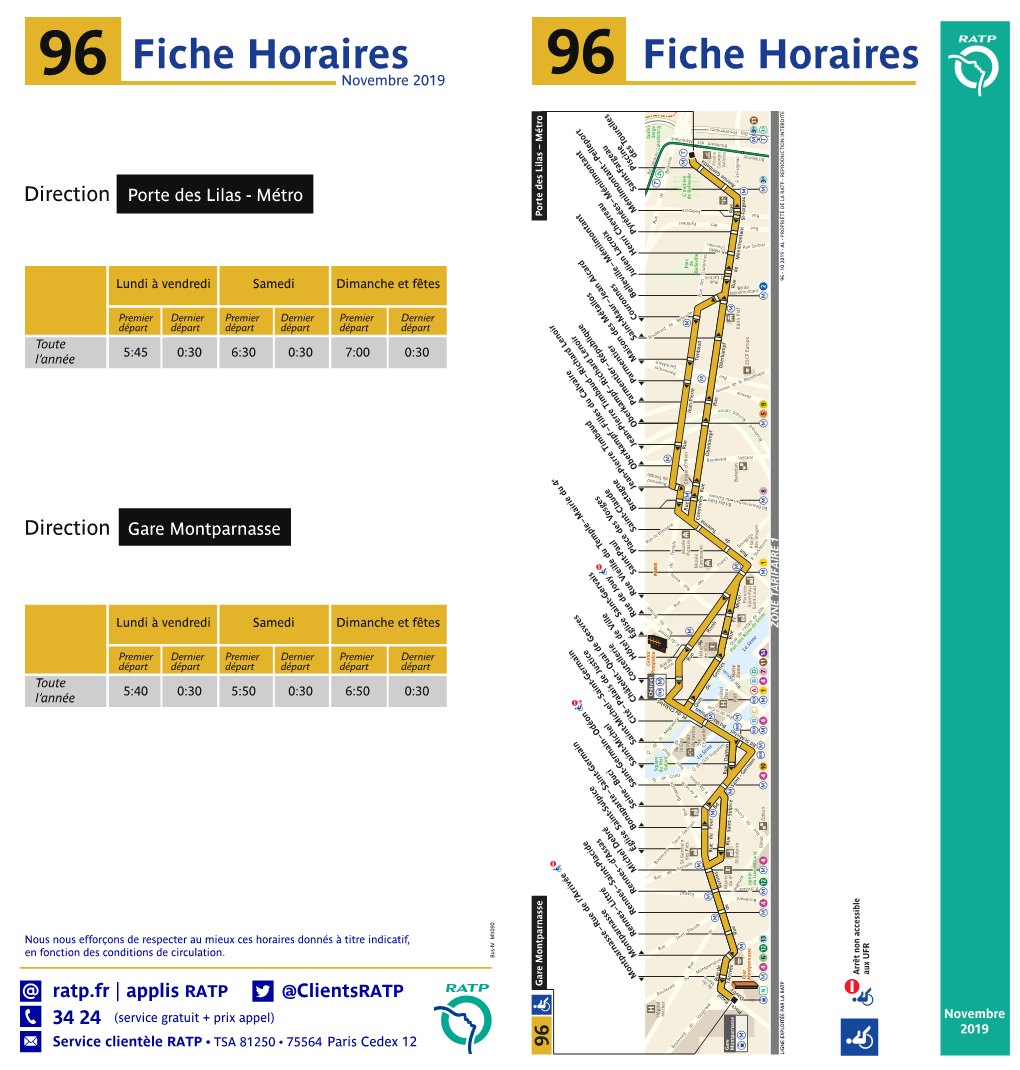 Fiche Horaires Fiche Horaires