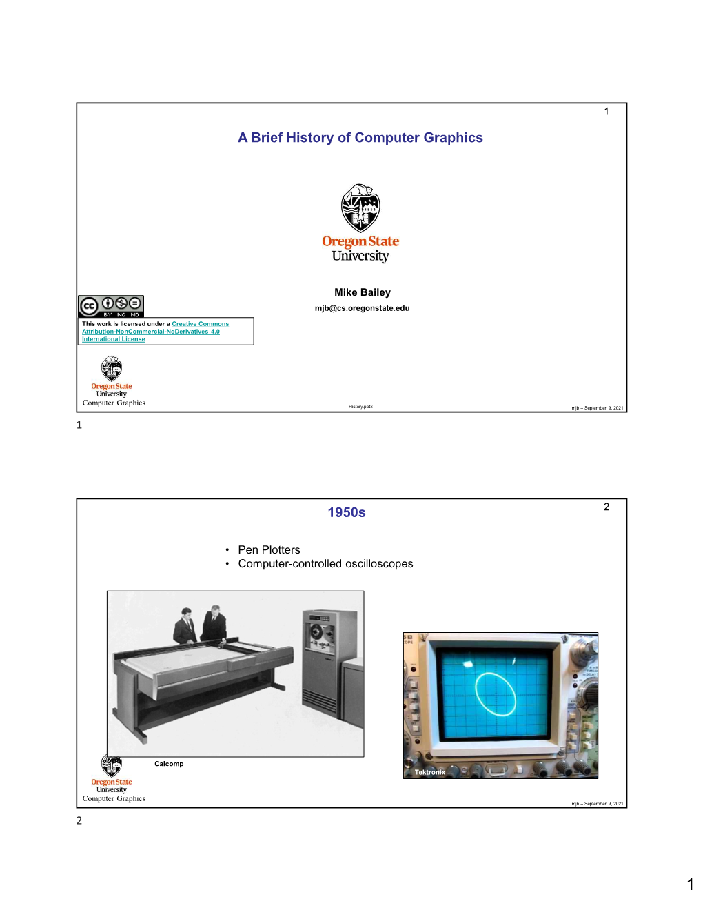 A Brief History of Computer Graphics 1950S