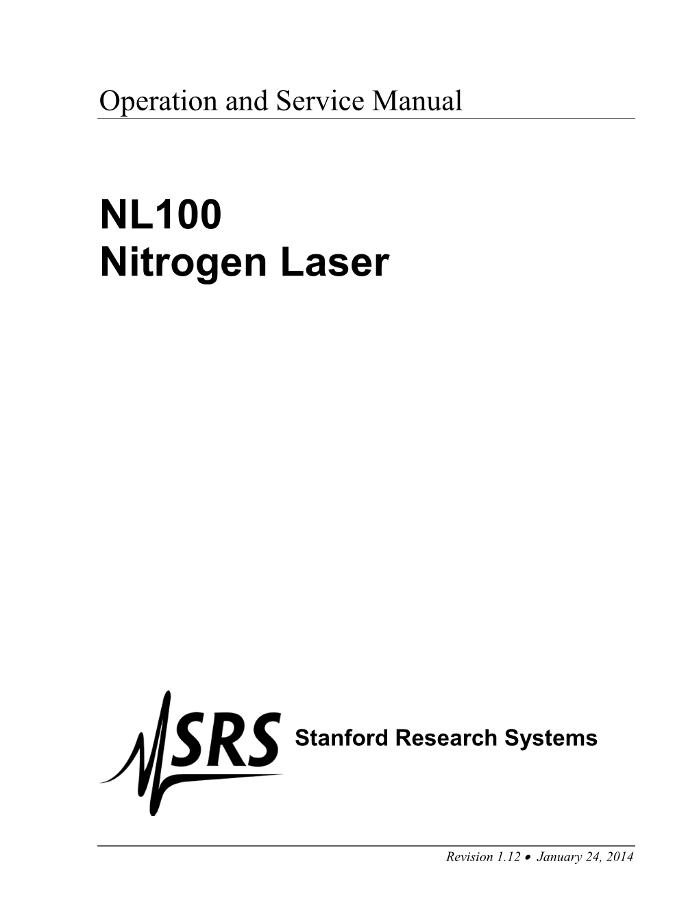 NL100 Nitrogen Laser