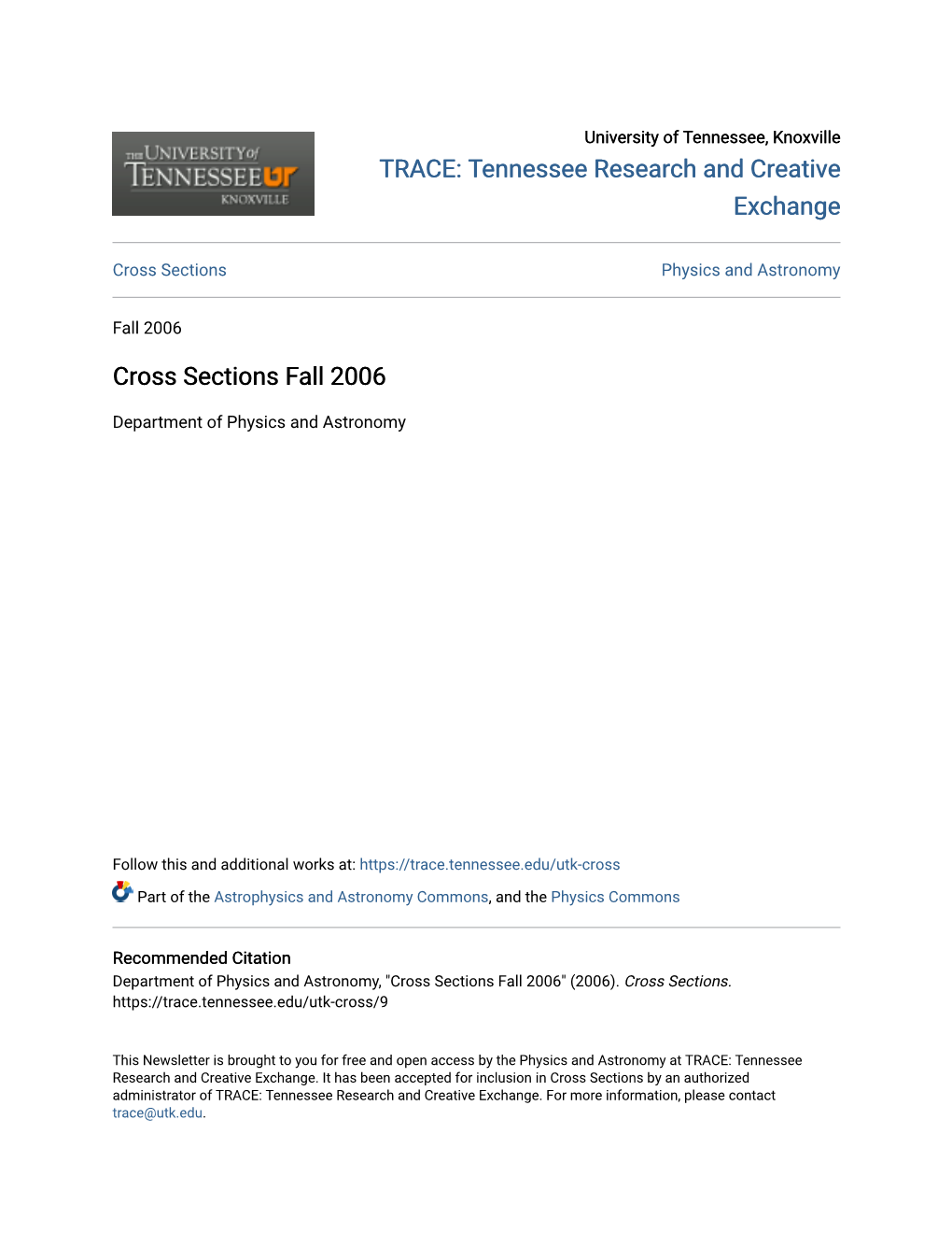 Cross Sections Fall 2006