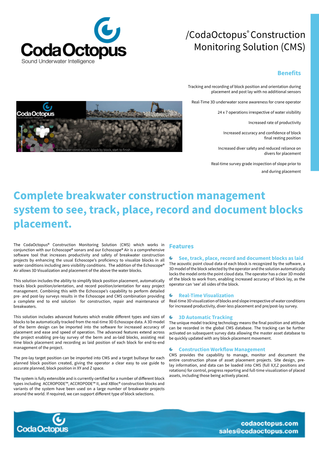 Complete Breakwater Construction Management System to See, Track, Place, Record and Document Blocks Placement