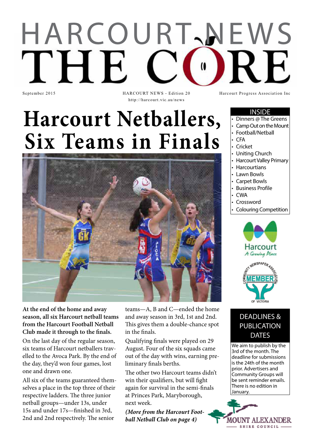 Harcourt Netballers, Six Teams in Finals