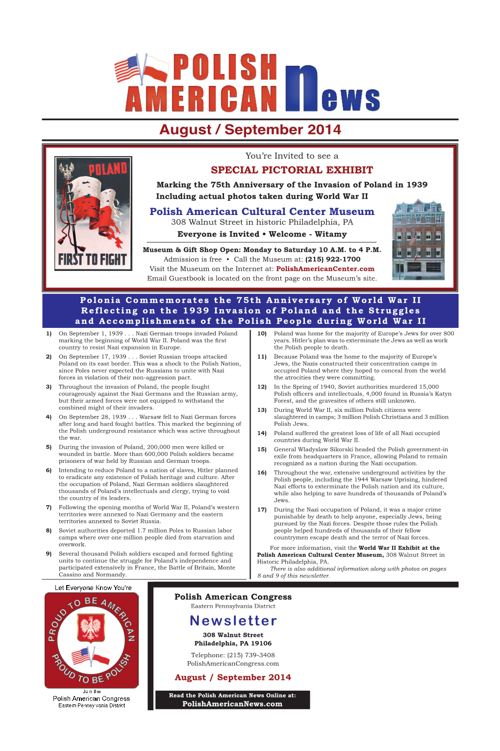 August / September 2014 Newsletter