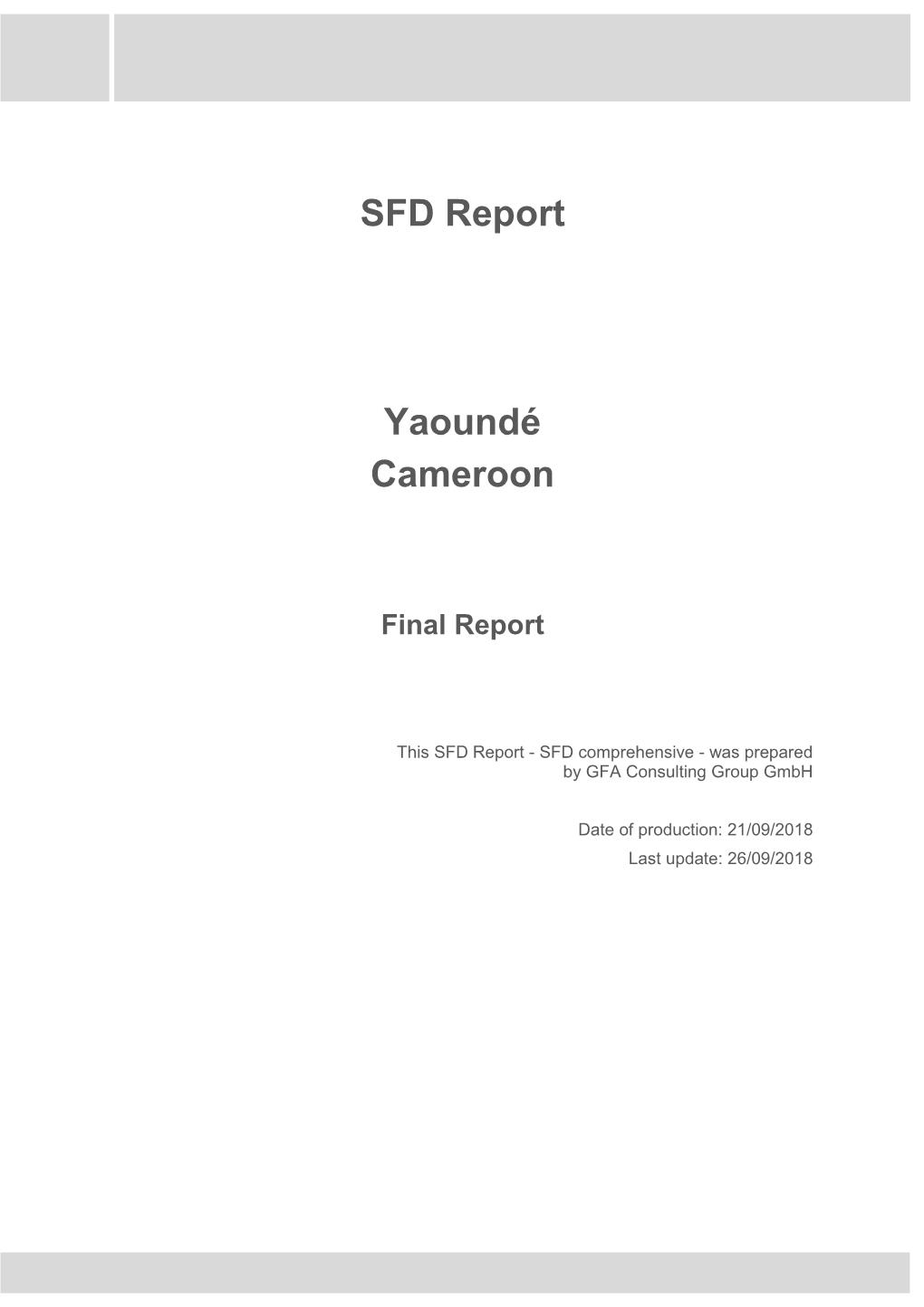 SFD Report Yaoundé Cameroon