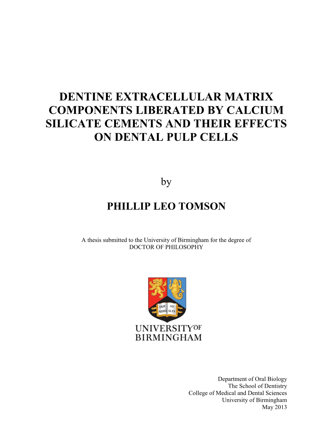 Dentine Extracellular Matrix Components Liberated by Calcium Silicate Cements and Their Effects on Dental Pulp Cells