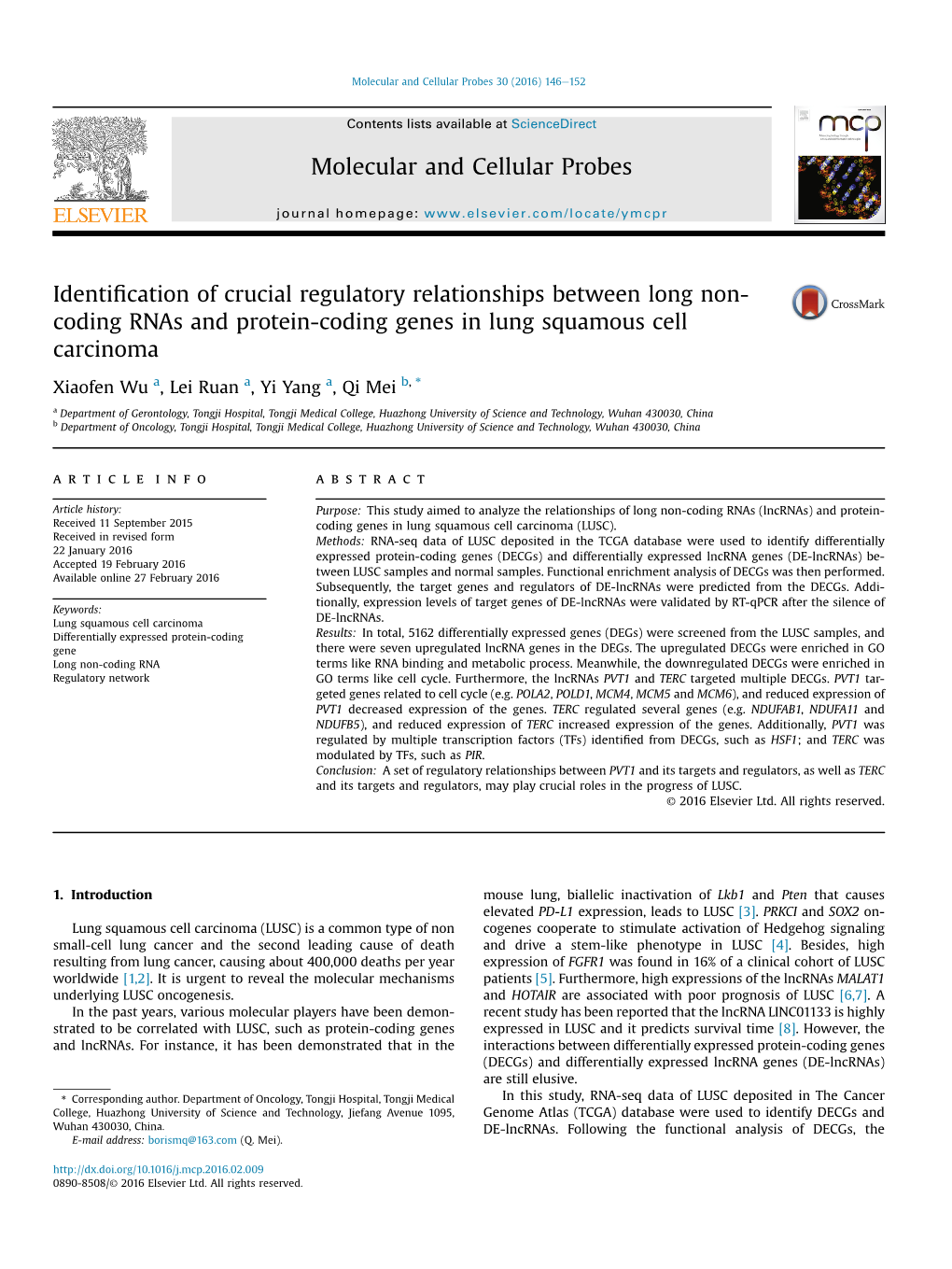 Identification of Crucial Regulatory Relationships Between Long Non