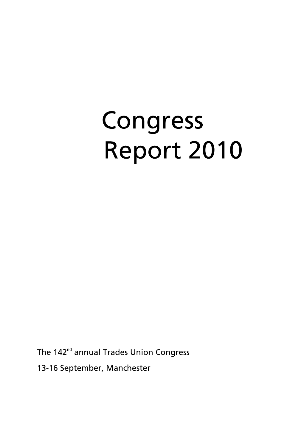 Congress Report 2010