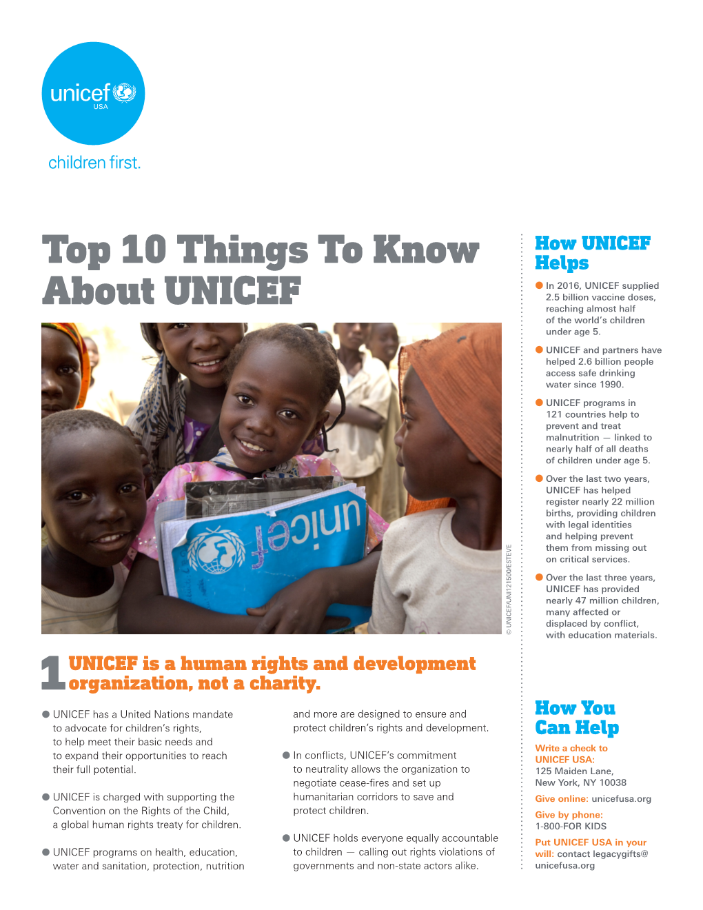Top 10 Things to Know About UNICEF