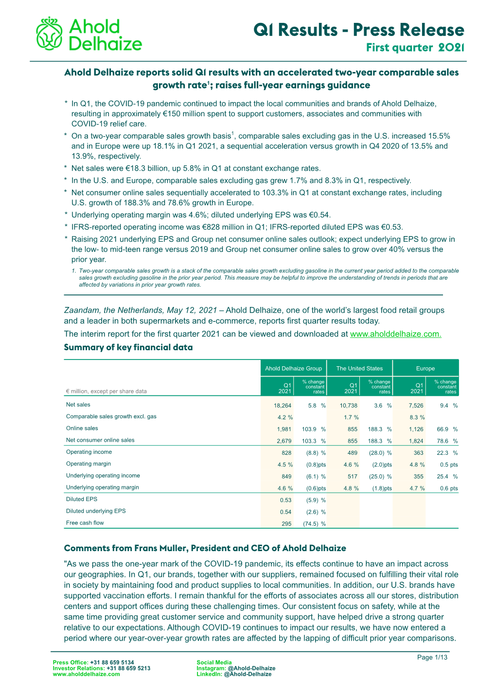 Press Release 2021 Q1