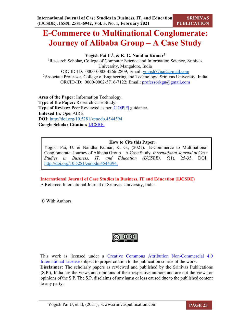 E-Commerce to Multinational Conglomerate: Journey of Alibaba Group – a Case Study
