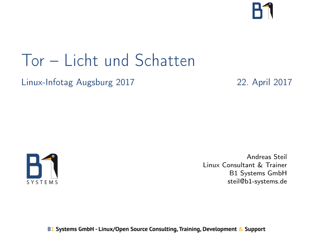 Tor – Licht Und Schatten Linux-Infotag Augsburg 2017 22