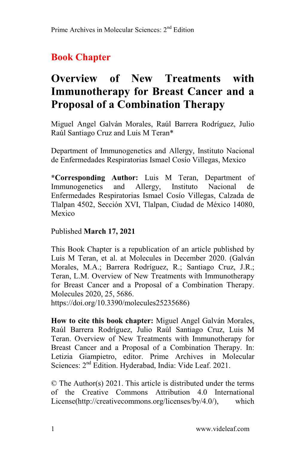 Overview of New Treatments with Immunotherapy for Breast Cancer and a Proposal of a Combination Therapy