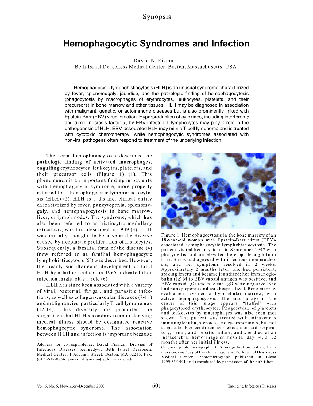 Hemophagocytic Syndromes and Infection