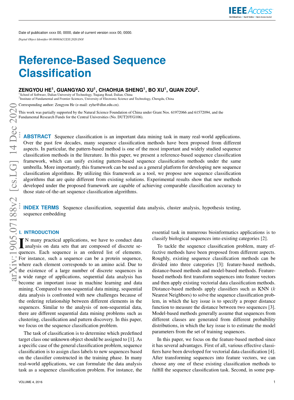 Reference-Based Sequence Classification